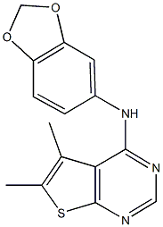 N-(1,3-benzodioxol-5-yl)-5,6-dimethylthieno[2,3-d]pyrimidin-4-amine Struktur