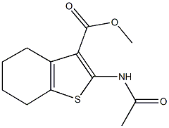 methyl 2-(acetylamino)-4,5,6,7-tetrahydro-1-benzothiophene-3-carboxylate Struktur