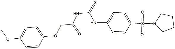 N-[(4-methoxyphenoxy)acetyl]-N'-[4-(1-pyrrolidinylsulfonyl)phenyl]thiourea Struktur