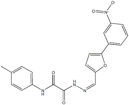 2-{2-[(5-{3-nitrophenyl}-2-furyl)methylene]hydrazino}-N-(4-methylphenyl)-2-oxoacetamide Struktur