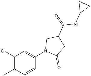 1-(3-chloro-4-methylphenyl)-N-cyclopropyl-5-oxo-3-pyrrolidinecarboxamide Struktur