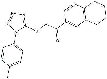 2-{[1-(4-methylphenyl)-1H-tetraazol-5-yl]sulfanyl}-1-(5,6,7,8-tetrahydro-2-naphthalenyl)ethanone Struktur