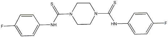 N~1~,N~4~-bis(4-fluorophenyl)-1,4-piperazinedicarbothioamide Struktur