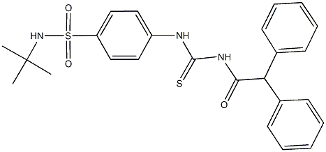 N-(tert-butyl)-4-({[(diphenylacetyl)amino]carbothioyl}amino)benzenesulfonamide Struktur