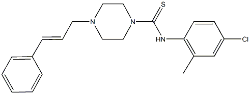 N-(4-chloro-2-methylphenyl)-4-cinnamyl-1-piperazinecarbothioamide Struktur