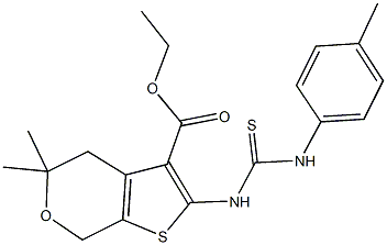 ethyl 5,5-dimethyl-2-[(4-toluidinocarbothioyl)amino]-4,7-dihydro-5H-thieno[2,3-c]pyran-3-carboxylate Struktur