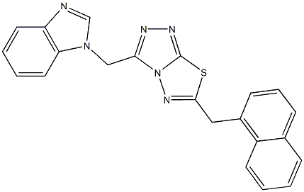 1-{[6-(1-naphthylmethyl)[1,2,4]triazolo[3,4-b][1,3,4]thiadiazol-3-yl]methyl}-1H-benzimidazole Struktur