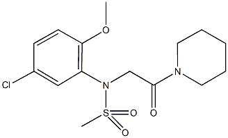 N-(5-chloro-2-methoxyphenyl)-N-[2-oxo-2-(1-piperidinyl)ethyl]methanesulfonamide Struktur