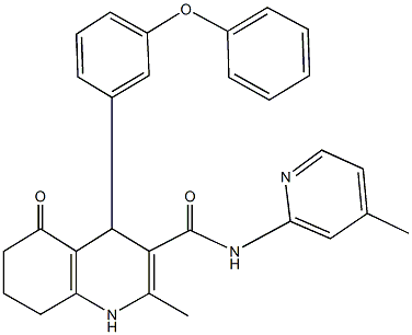 2-methyl-N-(4-methylpyridin-2-yl)-5-oxo-4-(3-phenoxyphenyl)-1,4,5,6,7,8-hexahydroquinoline-3-carboxamide Struktur