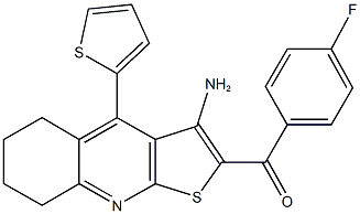 [3-amino-4-(2-thienyl)-5,6,7,8-tetrahydrothieno[2,3-b]quinolin-2-yl](4-fluorophenyl)methanone Struktur