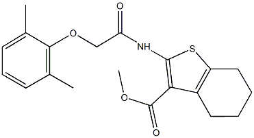 methyl 2-{[(2,6-dimethylphenoxy)acetyl]amino}-4,5,6,7-tetrahydro-1-benzothiophene-3-carboxylate Struktur