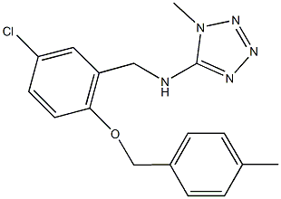 N-{5-chloro-2-[(4-methylbenzyl)oxy]benzyl}-N-(1-methyl-1H-tetraazol-5-yl)amine Struktur