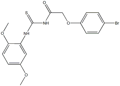 N-[(4-bromophenoxy)acetyl]-N'-(2,5-dimethoxyphenyl)thiourea Struktur