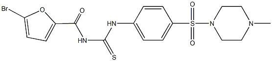 N-(5-bromo-2-furoyl)-N'-{4-[(4-methyl-1-piperazinyl)sulfonyl]phenyl}thiourea Struktur