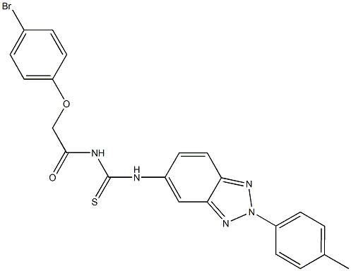 N-[(4-bromophenoxy)acetyl]-N'-[2-(4-methylphenyl)-2H-1,2,3-benzotriazol-5-yl]thiourea Struktur