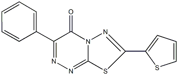 3-phenyl-7-(2-thienyl)-4H-[1,3,4]thiadiazolo[2,3-c][1,2,4]triazin-4-one Struktur