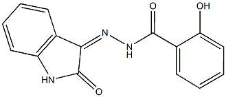 2-hydroxy-N'-(2-oxo-1,2-dihydro-3H-indol-3-ylidene)benzohydrazide Struktur