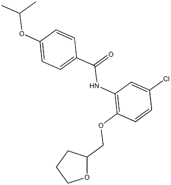 N-[5-chloro-2-(tetrahydro-2-furanylmethoxy)phenyl]-4-isopropoxybenzamide Struktur