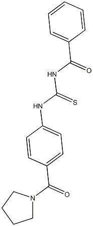 N-benzoyl-N'-[4-(1-pyrrolidinylcarbonyl)phenyl]thiourea Struktur