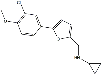 N-{[5-(3-chloro-4-methoxyphenyl)-2-furyl]methyl}-N-cyclopropylamine Struktur