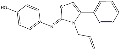 4-[(3-allyl-4-phenyl-1,3-thiazol-2(3H)-ylidene)amino]phenol Struktur