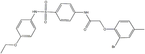 2-(2-bromo-4-methylphenoxy)-N-{4-[(4-ethoxyanilino)sulfonyl]phenyl}acetamide Struktur