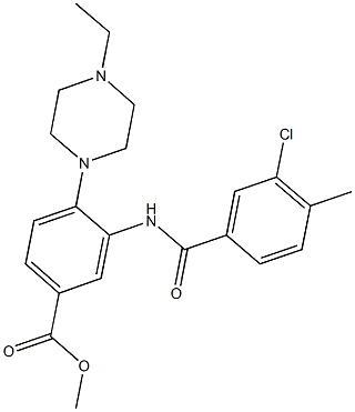 methyl 3-[(3-chloro-4-methylbenzoyl)amino]-4-(4-ethyl-1-piperazinyl)benzoate Struktur