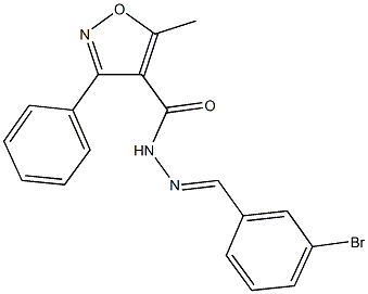 N'-(3-bromobenzylidene)-5-methyl-3-phenyl-4-isoxazolecarbohydrazide Struktur