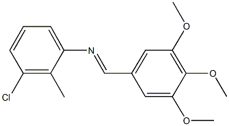 N-(3-chloro-2-methylphenyl)-N-(3,4,5-trimethoxybenzylidene)amine Struktur