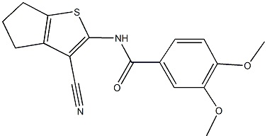 N-(3-cyano-5,6-dihydro-4H-cyclopenta[b]thien-2-yl)-3,4-dimethoxybenzamide Struktur