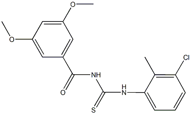 N-(3-chloro-2-methylphenyl)-N'-(3,5-dimethoxybenzoyl)thiourea Struktur