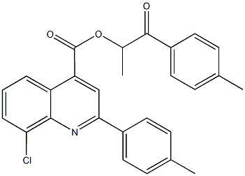 1-methyl-2-(4-methylphenyl)-2-oxoethyl 8-chloro-2-(4-methylphenyl)-4-quinolinecarboxylate Struktur