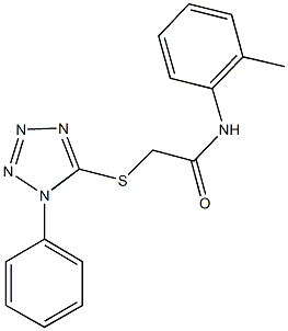 N-(2-methylphenyl)-2-[(1-phenyl-1H-tetraazol-5-yl)sulfanyl]acetamide Struktur