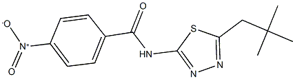 4-nitro-N-(5-neopentyl-1,3,4-thiadiazol-2-yl)benzamide Struktur