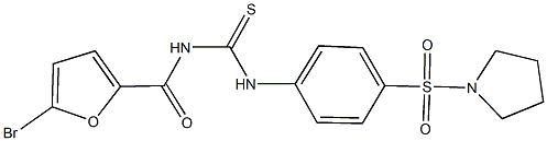 N-(5-bromo-2-furoyl)-N'-[4-(1-pyrrolidinylsulfonyl)phenyl]thiourea Struktur