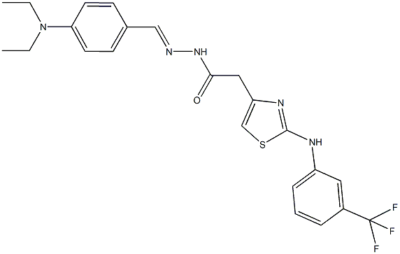 N'-[4-(diethylamino)benzylidene]-2-{2-[3-(trifluoromethyl)anilino]-1,3-thiazol-4-yl}acetohydrazide Struktur