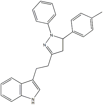 3-{2-[5-(4-methylphenyl)-1-phenyl-4,5-dihydro-1H-pyrazol-3-yl]ethyl}-1H-indole Struktur