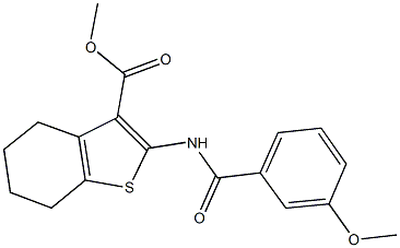 methyl 2-[(3-methoxybenzoyl)amino]-4,5,6,7-tetrahydro-1-benzothiophene-3-carboxylate Struktur