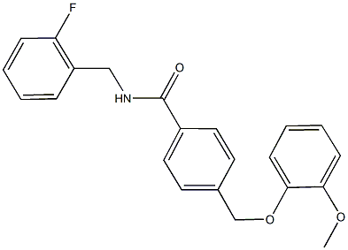 N-(2-fluorobenzyl)-4-[(2-methoxyphenoxy)methyl]benzamide Struktur