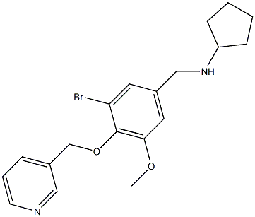 N-[3-bromo-5-methoxy-4-(3-pyridinylmethoxy)benzyl]-N-cyclopentylamine Struktur