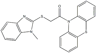 10-{[(1-methyl-1H-benzimidazol-2-yl)sulfanyl]acetyl}-10H-phenothiazine Struktur