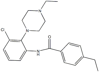 N-[3-chloro-2-(4-ethyl-1-piperazinyl)phenyl]-4-ethylbenzamide Struktur