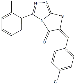 6-(4-chlorobenzylidene)-3-(2-methylphenyl)[1,3]thiazolo[2,3-c][1,2,4]triazol-5(6H)-one Struktur