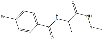 4-bromo-N-[1-methyl-2-(2-methylhydrazino)-2-oxoethyl]benzamide Struktur