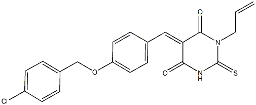 1-allyl-5-{4-[(4-chlorobenzyl)oxy]benzylidene}-2-thioxodihydropyrimidine-4,6(1H,5H)-dione Struktur