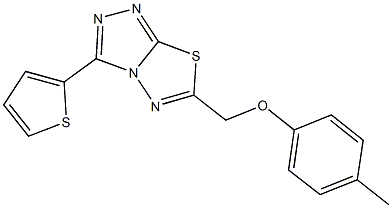 6-[(4-methylphenoxy)methyl]-3-(2-thienyl)[1,2,4]triazolo[3,4-b][1,3,4]thiadiazole Struktur