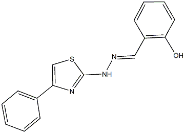 2-hydroxybenzaldehyde (4-phenyl-1,3-thiazol-2-yl)hydrazone Struktur