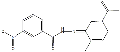 3-nitro-N'-(5-isopropenyl-2-methyl-2-cyclohexen-1-ylidene)benzohydrazide Struktur