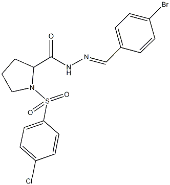 N'-(4-bromobenzylidene)-1-[(4-chlorophenyl)sulfonyl]-2-pyrrolidinecarbohydrazide Struktur