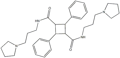 2,4-diphenyl-N~1~,N~3~-bis[3-(1-pyrrolidinyl)propyl]-1,3-cyclobutanedicarboxamide Structure